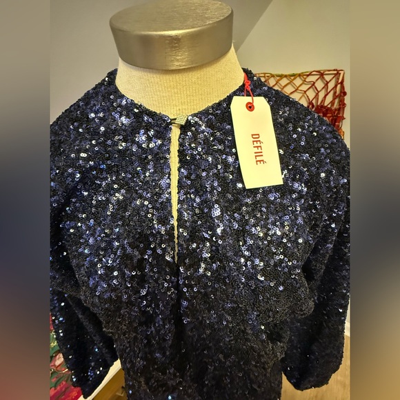 NWT - Zadig & Voltaire - Defile - Navy Sequin Mini Dress - Small - Picture 5 of 11